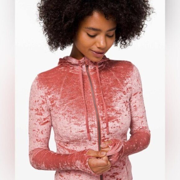 Lululemon Special Edition Hooded Define Jacket Crushed Velvet Soft Cranberry - Picture 2 of 15